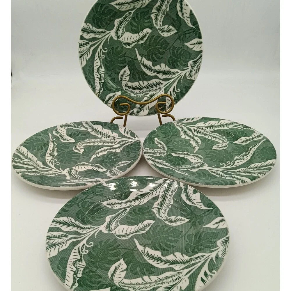 Vtg Wallace China Shadowleaf Restaurant Ware Set of Four 9.25